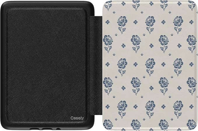 Casely Kindle Case | Seaside Stitch | Vintage Roses | 7” Kindle Colorsoft and 7” Kindle Paperwhite (12th Gen)