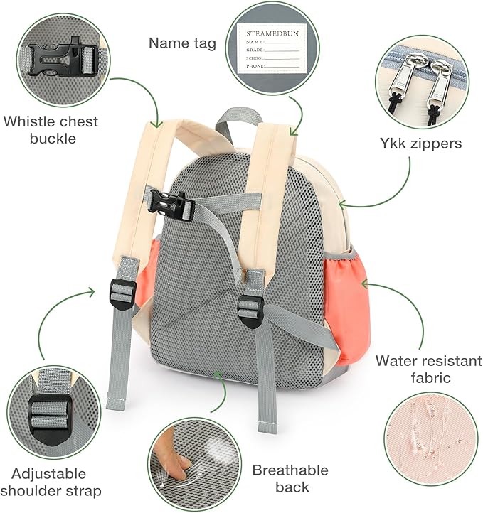 STEAMEDBUN Toddler Backpack for Girls 2-4: Kids Backpack Boys Girls - Preschool Kindergarten Daycare Backpacks - 12 inch