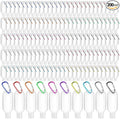 FairySandy 200 Pcs Traveling Bottles with Keychain 2oz Clear Plastic Hand Sanitizer Holder Keychain Empty Refillable Liquid Packing Container Squeeze Plastic Bottle with Lid,Rectangle