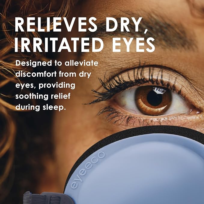 Eye Eco Tranquileyes XL Advanced Warm Compress - Dark Eye Mask for Dry, Irritated Eyes - Combines Moisture and Heat for Comfort and Eye Shade - Blue