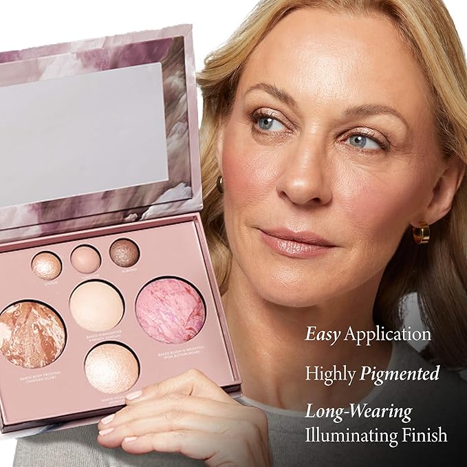LAURA GELLER NEW YORK Best of the Best Baked Palette – 7-in-1 Full Face Palette – Bronzer, Blush, 2 Highlighters & 3 Eyeshadows – Crease-Proof, Handmade in Italy – Travel-Friendly