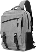 Leaper Anti-Theft Crossbody Sling Bag：one-handed quick-open lock in 3 seconds & hidden zippered pockets for Travel, Work & Daily Commute, Gray