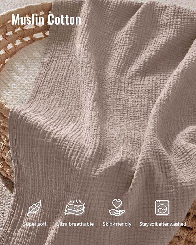 Blissful Diary Muslin Multi-Use Cloth - 4-in-1 Privacy Nursing Cover, Swaddle Blanket, Car Seat Cover, Burp Cloth, Portable Breastfeeding Essentials for Women, Baby Must Have (Agreeable Gray)