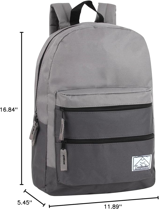 Trail maker Multi Pocket Multicolor Backpack with Adjustable Padded Straps