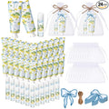 24 Sets Lemon Bow Hand Cream and Lip Balm Amalfi Coast Gifts Lemon Bridal Shower Party Favors Blue Bow Baby Shower Favor for Guest Travel Size Hand Lotion and Lip Balm Bulk Birthday Party Supplies