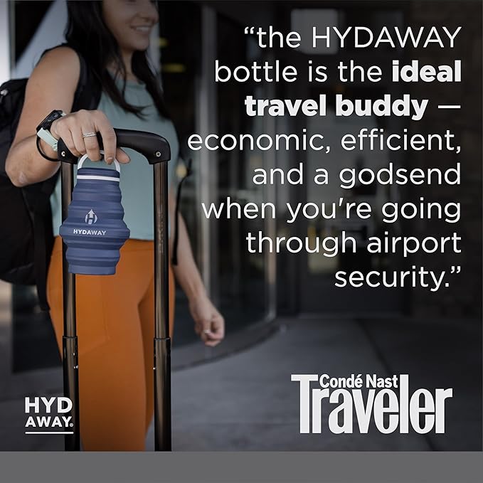HYDAWAY 25oz Collapsible Water Bottle - BPA-Free, Leakproof, Lightweight, and Space-Saving - Perfect for Hiking, Travel, and All-Day Hydration