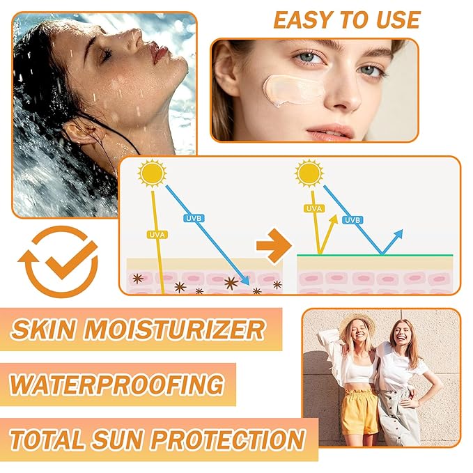Face Sunscreen Cream SPF 50+,Moisturizing Sunscreen for Face,Long Lasting Refreshing Tinted Facial Moisturizer Sunblock for Women Men,Non-greasy Travel Size Facial Sun Screen Lotion T