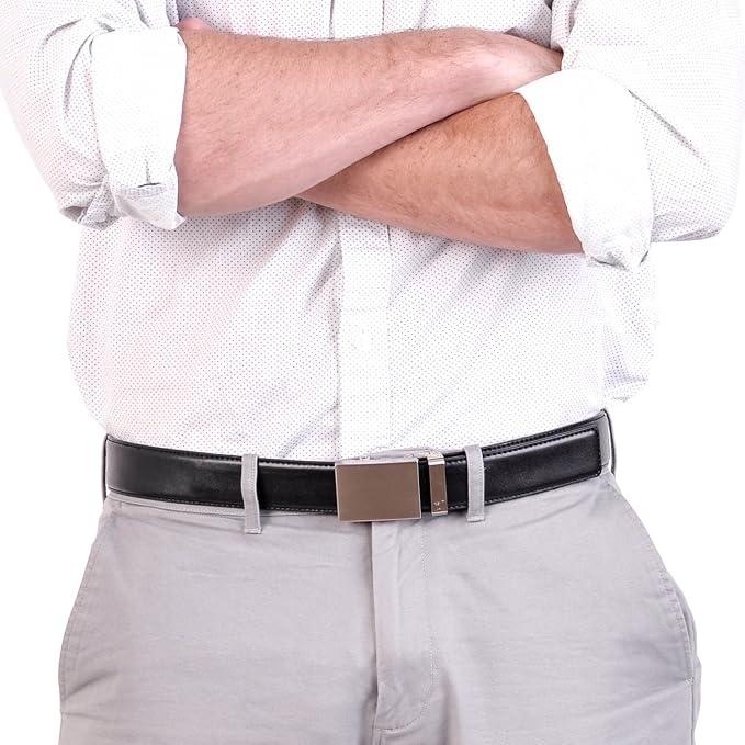 Mission Belt Men's Leather Ratchet Belt, 40mm Metal Collection