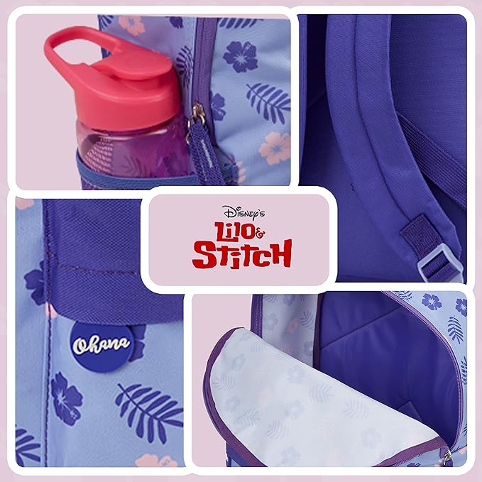 Disney Stitch Backpack for Girls Teens School Bag Kids Book Bag School Supplies Gifts (Purple)