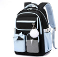 Girls Backpack School Bags Kids Elementary School Backpack for Girls Teens Cute Childrens Bookbags Casual Back Packs, Black Blue