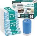 Cozy Essential Travel Vacuum Storage Bags with Rechargeable Cordless USB Pump, Space Saver Bags for Luggage, Suitcase, Carry-On, for Clothes, Blankets, Bedding & Seasonal Storage,30 Combo