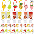 24 Pack Fruit Scentend Hand Sanitizers with Cute Keychains Bulk Travel Size Mini Hand Sanitizer Gel 1oz Employee Appreciation Gifts Teacher Nurse Coworker Team Gifts Back to School Party Favor