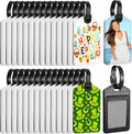 Hillban Sublimation Luggage Tags White Heat Transfer PU Leather Name Tag Blank Suitcase Label Travel Business ID Card Holder for DIY Travel Suitcase Sports Bag Label Gift Craft Rectangle(30 Pcs)