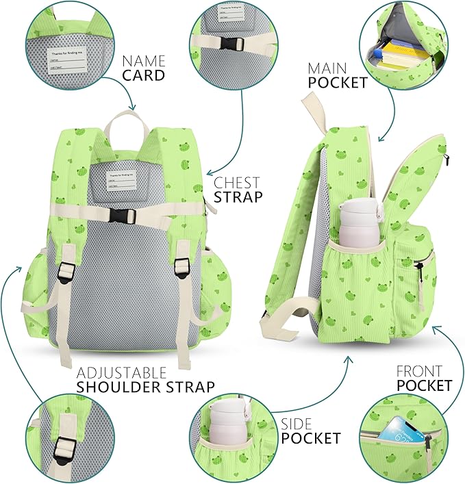 atgark Corduroy Toddler Backpack for Boys 2-5: Preschool Backpack for Boys