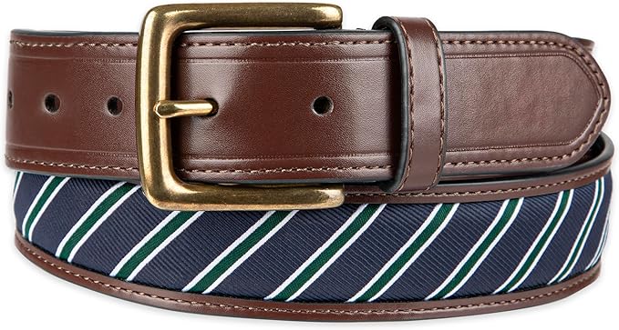 Tommy Hilfiger Men's Fabric Inlay Casual Belt With Classic Harness Buckle