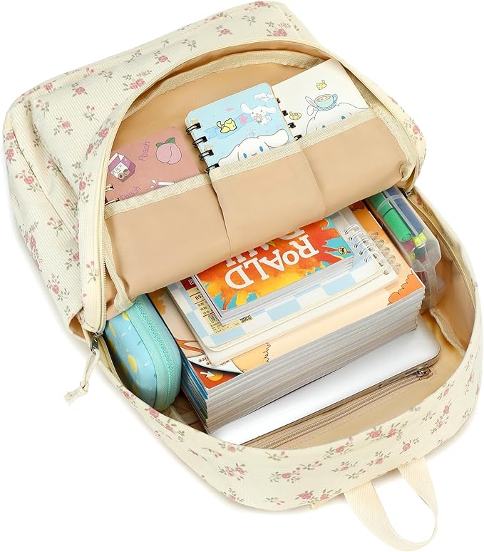 Bluboon School Backpack for Teen Girls Bookbags Elementary High School Corduroy Laptop Bags Women Travel Daypacks