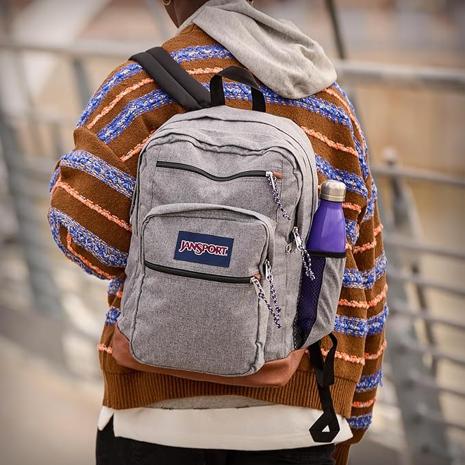 JanSport Cool Backpack, with 15-inch Laptop Sleeve - Large Computer Bag Rucksack with 2 Compartments, Ergonomic Straps, Grey Letterman