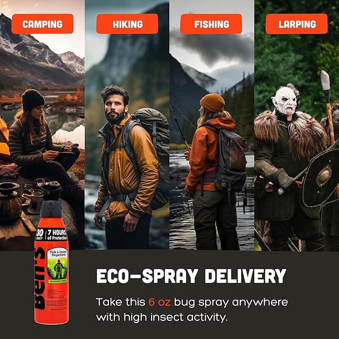 Ben's Tick & Insect Repellent Eco Spray - Bug Spray with 30% DEET for Mosquitoes, Ticks & More - Up to 7 Hours of Protection - Fragrance-Free - 6 oz (2 Pack)