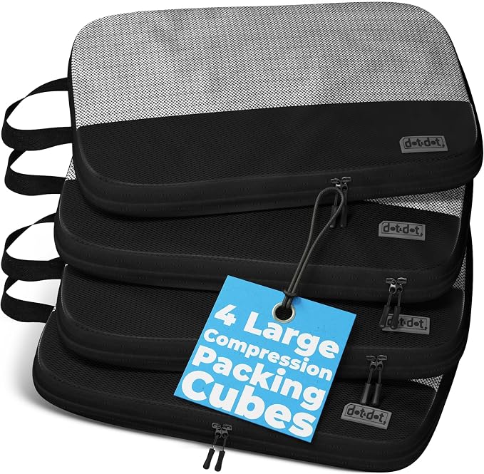 Dot&Dot Leak Proof Travel Bottles Compression Packing Cubes