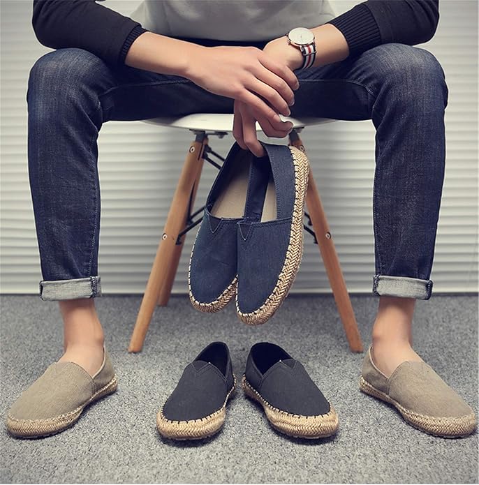 CASMAG Men's Fashion Casual Canvas Espadrille Slip-on Shoes Loafers