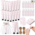 Qunclay 30 Sets Toile De Jouy Baby Shower Hand Cream and Lip Balm Gift Set Pink Chinoiserie Safari Animals Travel Size Hand Lotion Lip Balm Gifts Baby Bridal Shower Party Supplies for Guests