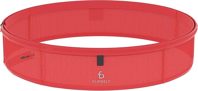 FlipBelt Lightweight Running Air Belt, Fitness and Running Fanny Pack for Women and Men, Non Chafing Waist Band Pack for Phone, Keys, Money, Moisture Wicking Storage Belt, USA Company Neon Punch