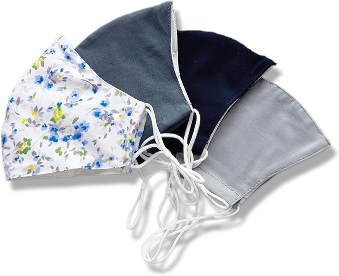 HOPE LOVE SHINE Face Mask Adjustable Filter Pocket Reusable Breathable Washable Cloth Mask Face Masks for Women Men - 4 Pack