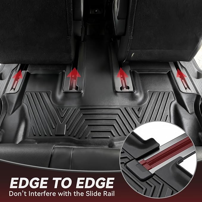 YITAMOTOR Floor Mats for 2020-2025 Kia Telluride 7/8 Passenger, All Weather TPE Rubber Mat, Custom Fit Kia Telluride Accessories Floor Liners Full Set, 1st & 2nd & 3rd Row & Backrest Mat & Cargo Liner