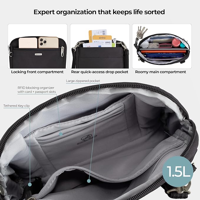 Travelon Anti-Theft Classic Convertible Crossbody & Waist Pack