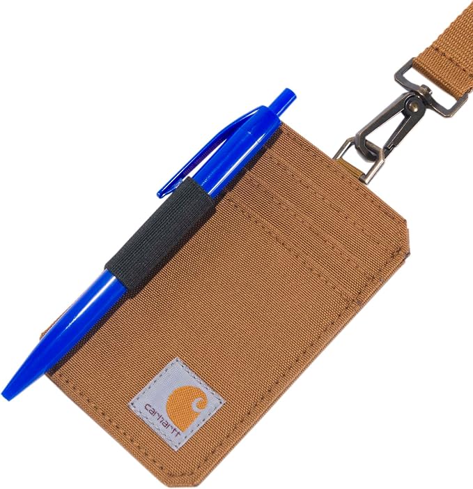 Carhartt 700D Nylon Duck ID Holder and Lanyard, W/Mesh ID Window for Quick Access