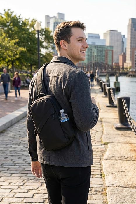 Anti-Theft Classic Crossbody Sling Bag, RFID-Blocking, Slash-Resistant with Locking Zippers for Travel & Everyday City Use