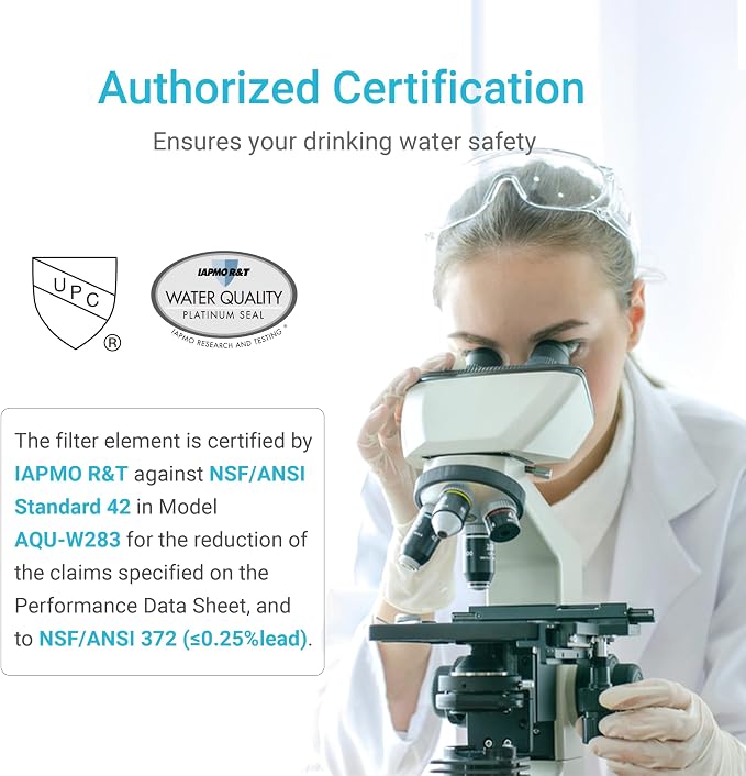 [WITH CHIP] AQUA CREST WF283-R Replacement for Elkay® 51300C, Compatible with Elkay® ezH20® and Halsey Taylor® Bottle Filling Stations, NSF/ANSI 42, Reduces Chlorine, Bad Taste & Odor