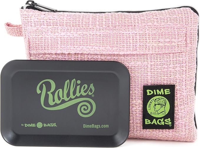 Dime Bags All-in-One Padded Pouch with Accessory Tray & Smell/Spill Proof Pocket, Protective Case for Glass Storage & Travel