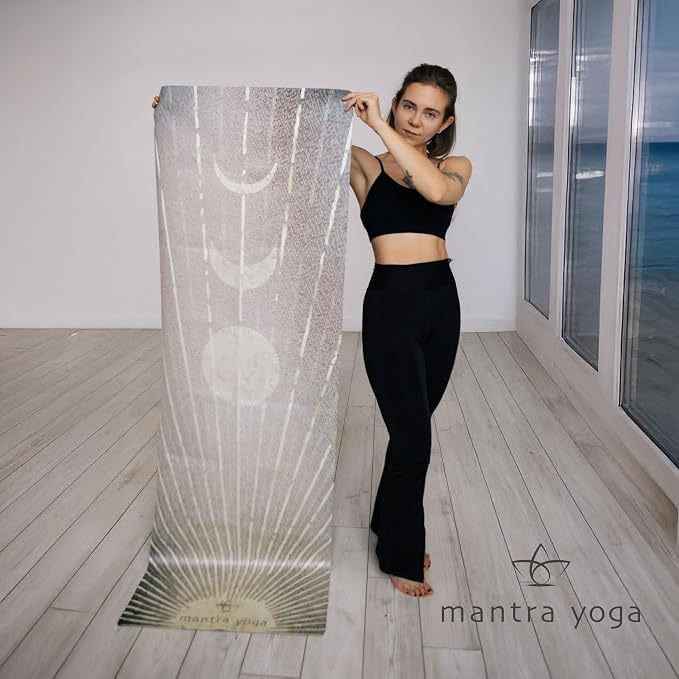 Mantra Yoga Travel PRO 1.5mm with Knee Pad - Foldable Fitness & Exercise Mat with Bag | Lightweight, Compact & Eco-Friendly | Non-Slip & Washable | For All Types of Yoga | 72" L x 24" W | 2.6 lbs