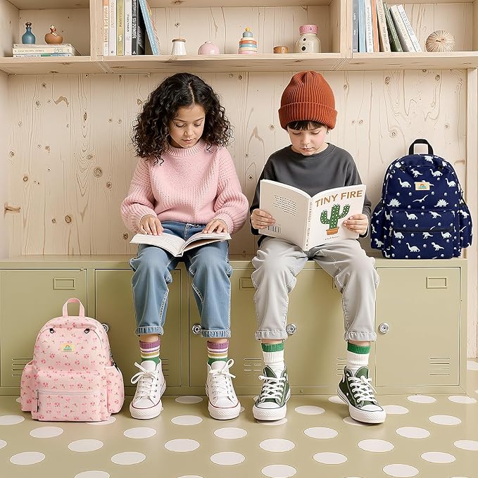 STEAMEDBUN Corduroy Kids Backpack for Boys and Girls 5-8: Boys Backpack for Elementary Kindergarten - 15 inch Cute Backpacks for Kids - Car