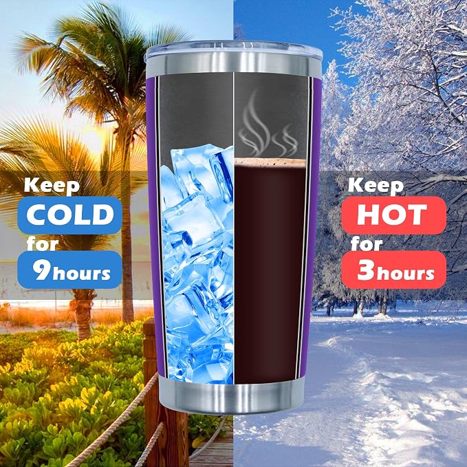 AIANJI 20oz Tumbler Bulk Stainless Steel Tumblers with Lid Vacuum Insulated Double Wall Travel Coffee Mug Powder Coated Tumbler Cup for Hot and Cold Drinks(Purple, 12 pack)