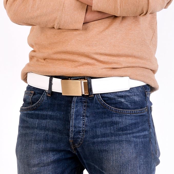 Mission Belt Men's Leather Ratchet Belt, 40mm Metal Collection