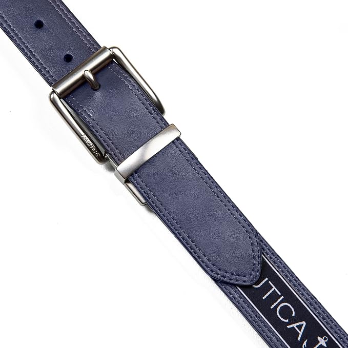 Nautica Men's Reversible Leather Belt | 2-in-1 | Classic | Everyday | Business | Work | Dress | Casual | Metal Buckle