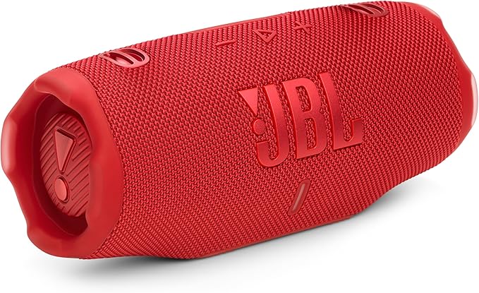 JBL Charge 6 - Portable Waterproof & Drop-Proof Bluetooth Speaker, Bold JBL Pro Sound with AI Boost, 28Hrs of Playtime, Built-in Powerbank & Comes with a Sturdy/Removable Carrying Strap (Red)