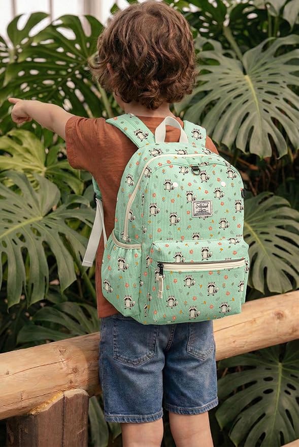 atgark Corduroy Toddler Backpack for Boys 2-5: Preschool Backpack for Boys