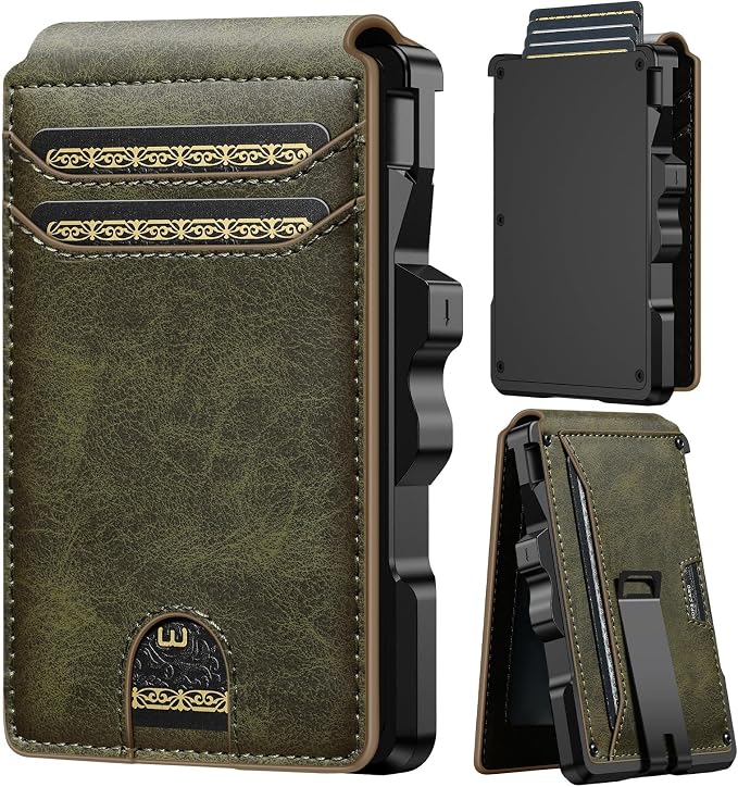 furid Smart Wallet For Men Slim: Rfid Minimalist Pop Up Wallets with Money Clip Metal Credit Card Holder - Gifts for Husband Father at Birthday Anniversary