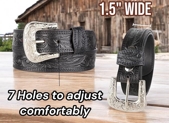 F&L CLASSIC mens Western full grain Leather belt Strap w/Snaps for Interchangeable Buckles, USA,