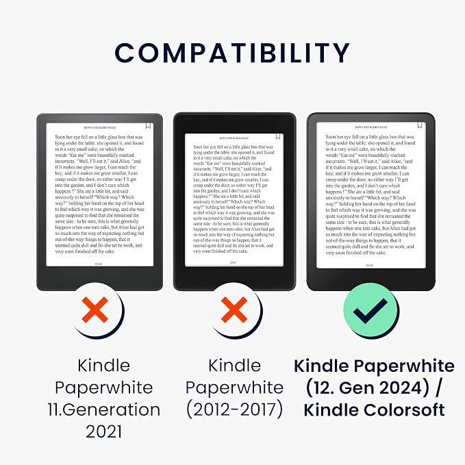 kwmobile Case Compatible with Amazon Kindle Paperwhite (2024)/Colorsoft - Case PU Leather Cover with Magnet Closure, Stand, Strap, Card Slot - Library Motto Multicolor