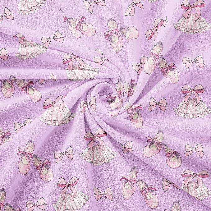 Girls Bow Couch Cushion Covers for Large Dogs Ribbon Bowknot Ballet Skirt Couch Covers Ballerina Toe Shoe Sofa Cover,Cute Little Ballet Princess Cushion Sofa Furniture Protector for Pets,71" x 102"