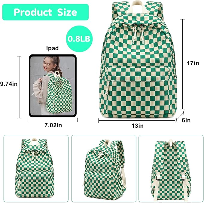 Bluboon School Backpack for Teen Girls Bookbags Elementary High School Corduroy Laptop Bags Women Travel Daypacks