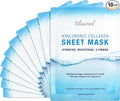 Ebanel 10 Pack Collagen Face Mask with Hyaluronic Acid, Vitamin C, Peptide, Aloe, Instant Brightening Hydrating Face Masks Skincare Korean Sheet Mask, Skin Firming, Lifting Anti Aging Facial Masks