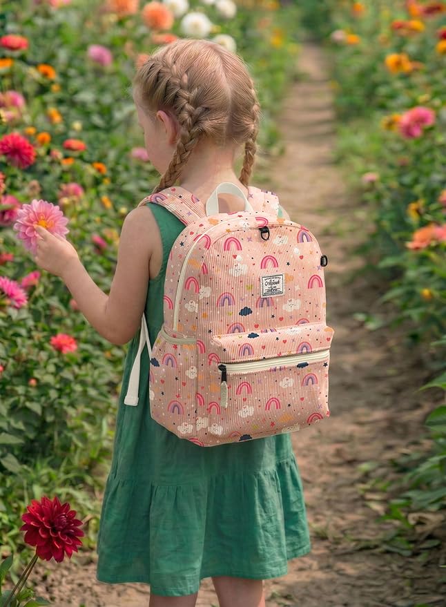 atgark Corduroy Toddler Backpack for Girls 2-5: Preschool Backpack for Girls