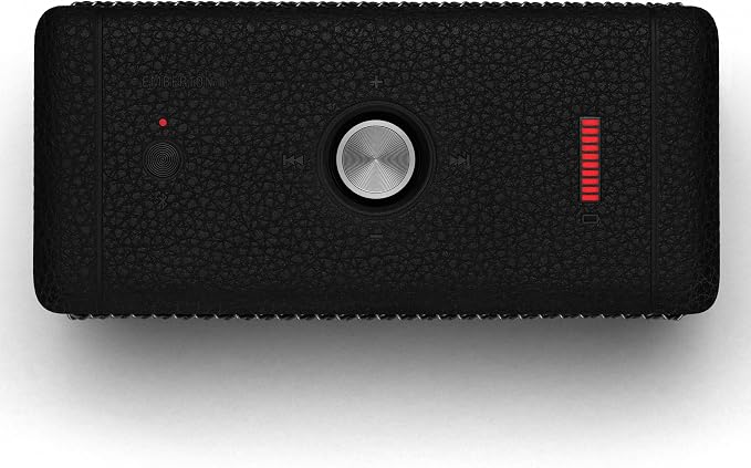 Marshall Emberton II Portable Bluetooth Speaker - Rugged Waterproof/Dust-Proof Design | Loud Stereo Sound, Deep Bass | Compact and Wireless for Travel and Outdoors - Black and Steel
