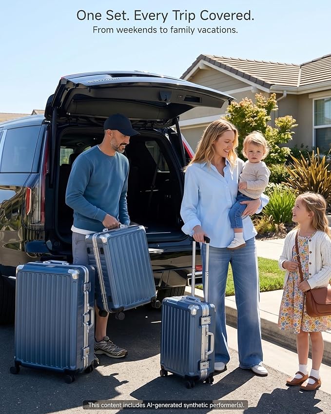 LUGGEX Luggage Sets with Spinner Wheels, 8010S Aluminum Frame Zipperless Polycarbonate Hard Shell Suitcase Sets (ZX-Core, Charcoal Metallic, 3 Piece (20/24/28))