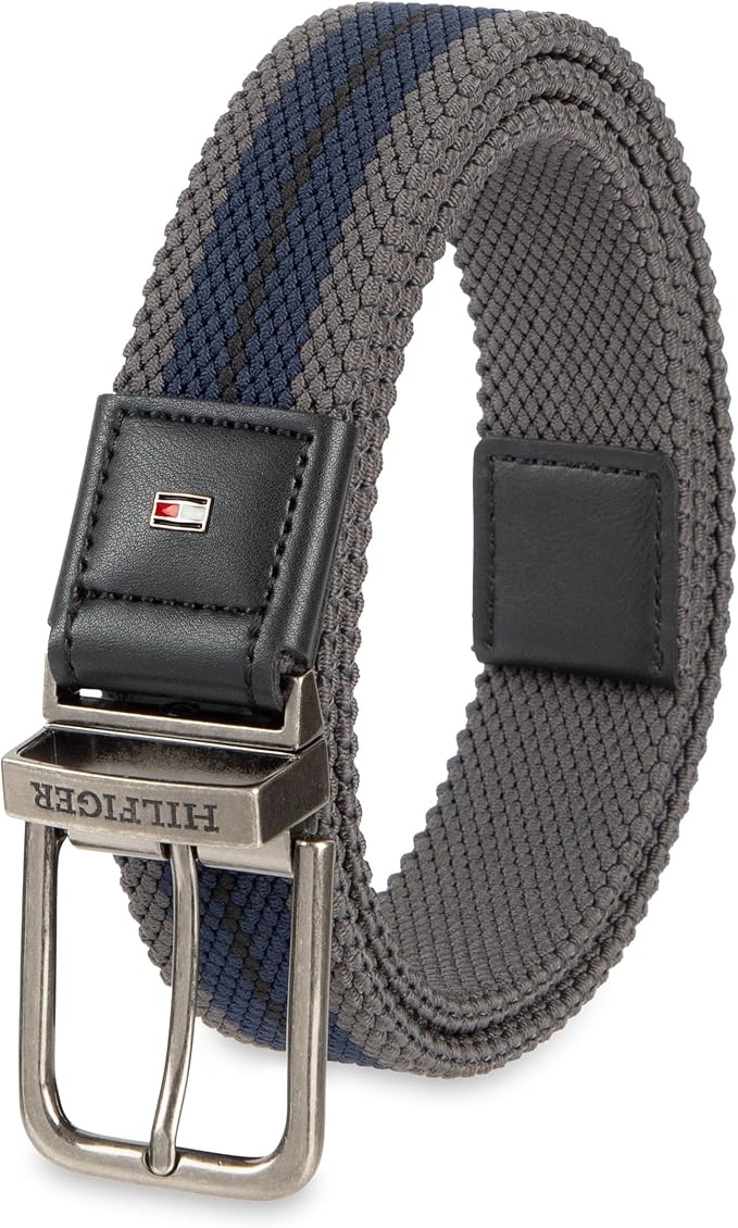 Tommy Hilfiger Men's Reversible Leather Belt, 2‑in‑1 Design for Dress Or Casual Wear